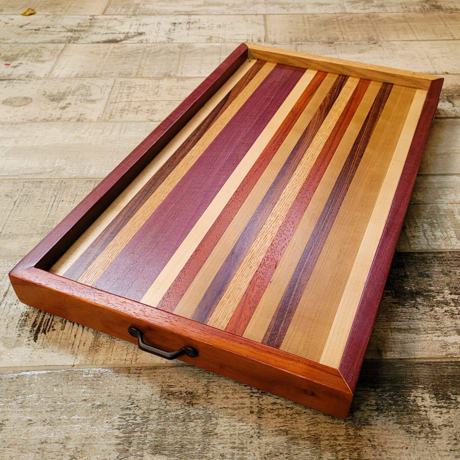 Butcher Block Style W Inlay Charcuterie Board True Grit Woodworking 