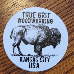Buffalo Sticker- Round- True Grit Woodworking