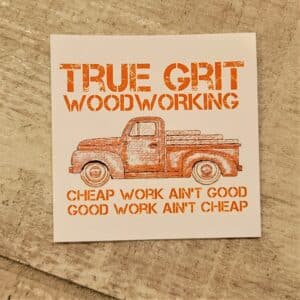 Old Truck Sticker- True Grit Woodworking