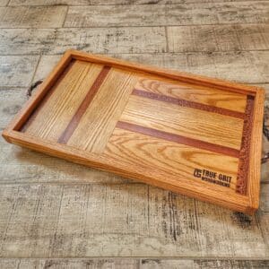 Lacewood & Oak Charcuterie Board w/ Hand Forged Copper Handles