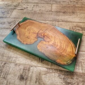 Mulberry Charcuterie Board w/ Emerald Green epoxy- SALE!!