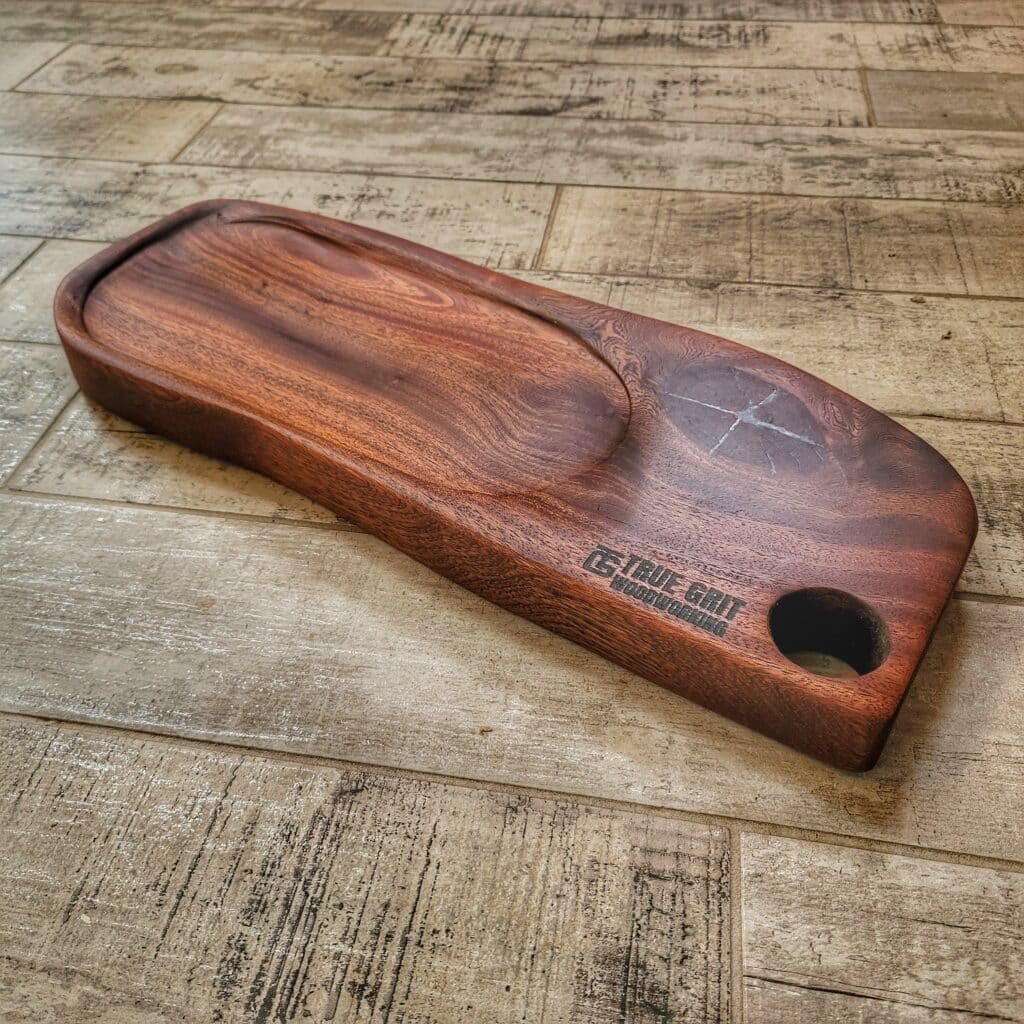 Hand Carved Walnut Charcuterie Board True Grit Woodworking 